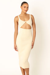 Nita Midi Dress - Beige